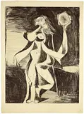 Pablo Picasso, La femme au tambourin, Paris, 1939, Aquatint and scraper on copper, on Montval laid paper with watermark