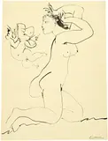 Pablo Picasso, L’Amour masqué, 1954, Pen and brush in Indian ink on wove paper