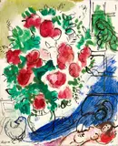 Marc Chagall, Esquisse pour "Au bord de la Méditerranée" 1956, 1956, Oil and Indian ink on plywood panel
