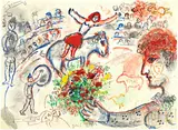 Marc Chagall, Offrande de bouquet au cirque, 1979, Gouache, oil, pastel, Indian ink and graphite on heavy wove paper