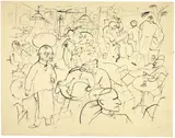 George Grosz, Im Caféhaus, 1920, Reed pen drawing in Indian ink on strong wove paper