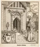 Leonhard Beck, Der heilige Silvinus, 1510-1518, Woodcut on laid paper with watermark "Dreiberg with Stern, darunter Profilkopf", early impression