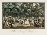Louis-Philibert Debucourt, La promenade publique, 1792, Colour etching on strong laid paper