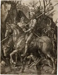 Albrecht Durer, Der Reiter (Ritter, Tod und Teufel), 1513, Engraving on laid paper
