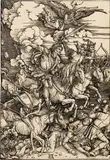 Albrecht Durer, Die apokalyptischen Reiter, 1498, Woodcut on laid paper with watermark "Grosser Reichsapfel" (Meder Watermarks 53)