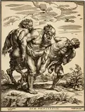 Christoffel Jegher, Silenus, Satyr und Faun (nach Rubens), Circa 1630, Woodcut on laid paper