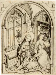 Meister Es, Die Verkündigung - The Annunciation, Circa 1450