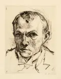 Max Beckmann, Selbstbildnis, 1914, Kaltnadel auf Velin