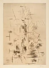 FOX by Georges Braque, 1911, Printed 1912, Drypoint on Arches laid paper with watermark, sold Sep 2025