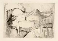 Edvard Munch, Der Tag danach - The Day After, 1894, Drypoint on wove paper