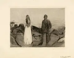 Edvard Munch, Zwei Menschen. Die Einsamen - Two Human Beings. The Lonely Ones, 1894, Drypoint and soft-ground etching on wove paper