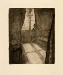 Edvard Munch, Mondschein. Nacht in Saint-Cloud - Moonlight. Night in Saint-Cloud, 1895, Drypoint, etching and burnisher on sturdy beige wove paper