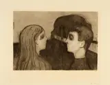 Edvard Munch, Anziehung II - Attraction II, 1895, Drypoint and burnisher on sturdy wove paper