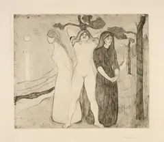 Edvard Munch, Das Weib II - The Woman II, 1895, Drypoint and line etching on cream wove paper
