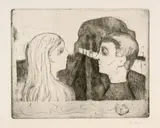 Edvard Munch, Anziehung II - Attraction II, 1895, Drypoint and burnisher on sturdy copperplate paper
