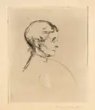 Edvard Munch, Ragnhild Heiberg, 1895-1896, Drypoint on wove paper