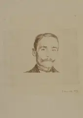 Harry Graf Kessler I by Edvard Munch, 1895, Lithograph on greyish paper; verso pencil drawing, sold Sep 2025