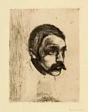 Edvard Munch, Sigbjørn Obstfelder, 1897, Etching and drypoint on yellowish copperplate paper