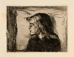 Das kranke Kind - The Sick Child by Edvard Munch, 1896, Etching and drypoint on cream-coloured laid paper, sold Sep 2025