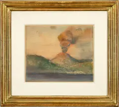 Edgar Degas, Le Vésuve - Souvenir de Naples, 1892, Pastel over monotype on laid paper, old mounted on wood