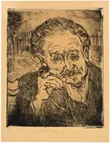 Vincent van Gogh, Portrait of Dr Gachet - L'homme à la pipe, 1890, Etching, print by Vincent van Gogh and Paul-Ferdinand Gachet
