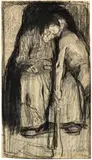 Käthe Kollwitz, Inspiration, 1904, Charcoal on Ingres laid paper