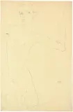 Egon Schiele, Selbstbildnis als Akt – Self-Portrait with Raised Left Arm, 1912, Pencil on yellowish Simili-Japan