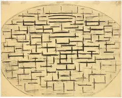 Piet Mondrian, Ocean 4, 1914, Charcoal on strong, beige wove paper