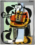 Pablo Picasso, Guitare et compotier sur un guéridon