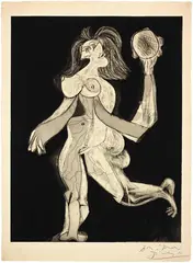 Pablo Picasso, La femme au tambourin, Paris 1939, Aquatint and mezzotint on wove paper