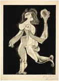 Pablo Picasso, La femme au tambourin, Paris 1939, Aquatint and mezzotint on wove paper