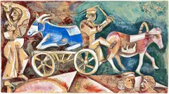 Marc Chagall, Esquisse pour "Le marchand de bestiaux", 1912, Gouache, graphite pencil and Indian ink on wove paper
