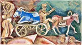 Marc Chagall, Esquisse pour "Le marchand de bestiaux", 1912, Gouache, graphite pencil and Indian ink on wove paper