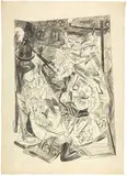 Max Beckmann, Die Letzten, 1919, Black litho chalk on transfer paper