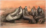 Henry Moore, Group of Seated Figures (Shelter Drawing)