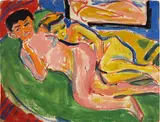 Ernst Ludwig Kirchner, Fränzi mit Freundin (Fränzi und Marcella) - Zwei liegende Akte