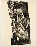 Kopf Ludwig Schames by Ernst Ludwig Kirchner, 1918, Woodcut on firm wove paper, sold Sep 2024