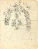 Ernst Ludwig Kirchner, Skizzenbuch 173, 1934-1938, Watercolour, pencil, coloured chalk, pen and ink, reed pen in ink, bound in oilcloth booklet, approx. 56 sheets drawn (partly recto/verso) and approx. 41 sheets blank
