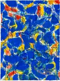 Sam Francis, Blue d'Aix, 1954, Gouache on wove paper with watermark "Fabriano"