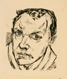 Max Beckmann, Grosses Selbstbildnis, 1919, Drypoint on wove paper