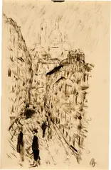Pierre Bonnard, Die Rue Laffitte mit Blick auf Sacré-Coeur, Circa 1900
