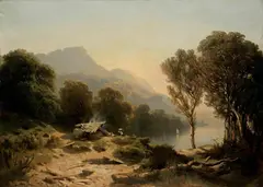 Alexandre Calame, Lac de Genève, à Saint-Gingolph (Effet de soleil), 1851, Oil on canvas