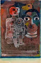 Badende by Heinrich Campendonk, Probably 1920, Gouache, heightened, on paper, mounted on postcard, sold Sep 2024