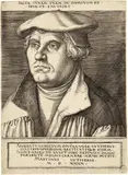 Martin Luther by Heinrich Aldegrever, 1540, Engraving on laid paper, sold Sep 2024