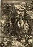 Albrecht Durer, Christus am Ölberg - Christ on the Mount of Olives, 1515, Etching on laid paper with watermark "Large City Gate" (Meder watermark 263)