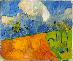Das orange Feld by Cuno Amiet, 1925, Oil on canvas, sold Jun 2023