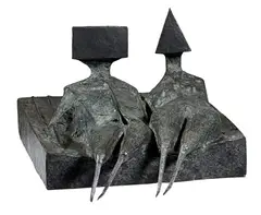 Two Lying Figures on Base by Lynn Chadwick, 1974, Bronze, sold Jun 2023