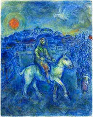 Marc Chagall, Le chevalier, 1971-1974, Oil and tempera on canvas