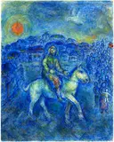 Marc Chagall, Le chevalier, 1971-1974, Oil and tempera on canvas