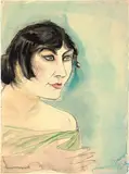 Otto Dix, Mutzli II (Frau Dix), 1922, Watercolour over pencil